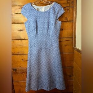 Anne Klein textured Blue Patterned Midi Dress size 4